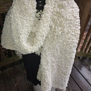 Boho Textured White Throw Blanket